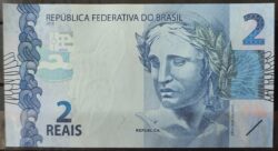 Cedula R$ 2 Reais Segunda Familia DZ099676682 Meirelles e Goldfajn FE