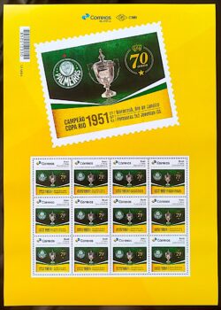 PB 192 Selo Personalizado Palmeiras 70 Anos do Mundial de 1951 Futebol 2021 Folha