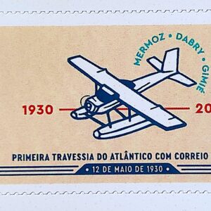 PB 193 Selo Personalizado 90 Anos da Primeira Travessia do Atlantico com Correio Postal Aviao 2021