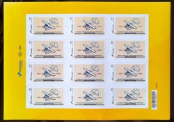 PB 193 Selo Personalizado 90 Anos da Primeira Travessia do Atlantico com Correio Postal Aviao 2021 Folha