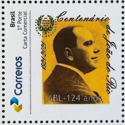 PB 194 Selo Personalizado ABL 124 Anos Jornalista Joao do Rio 2021
