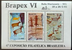 B 69 Selo Pinturas Rupestres Brapex VI 1985