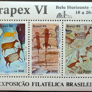 B 69 Selo Pinturas Rupestres Brapex VI 1985