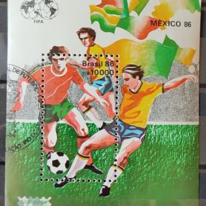 B 71 Bloco Copa do Mundo de Futebol Mexico 1986 Circulado 1