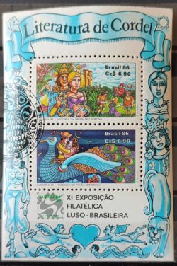 B 73 Bloco Lubrapex Filatelia Servico Postal Ave Passaro Pavao 1986 Circulado 1