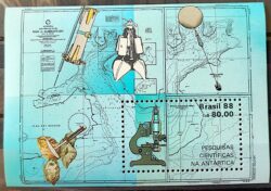 B 74 Selo Pesquisas Cientificas na Antartica Antartida Ciencia Mapa 1988