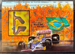 B 75 Selo Formula 1 Honda Willians Nelson Piquet Carro Bandeira Mapa 1988