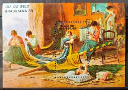 B 76 Selo Brasiliana Dia do Selo Servico Postal Bandeira 1988