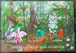 B 88 Bloco BRAPEX Beija Flor Orquidea Filatelia Servico Postal 1991