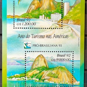 B 93 Selo Turismo nas Americas Brasiliana Rio de Janeiro 1992