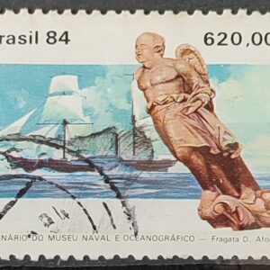 C 1374 Selo Centenario Museu Naval e Oceonagrafico Navio Marinha 1984 Circulado 11