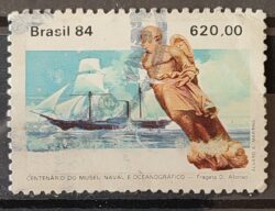 C 1374 Selo Centenario Museu Naval e Oceonagrafico Navio Marinha 1984 Circulado 14