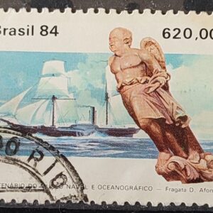 C 1374 Selo Centenario Museu Naval e Oceonagrafico Navio Marinha 1984 Circulado 3
