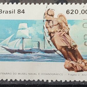 C 1374 Selo Centenario Museu Naval e Oceonagrafico Navio Marinha 1984 Circulado 4