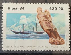 C 1374 Selo Centenario Museu Naval e Oceonagrafico Navio Marinha 1984 Circulado 5