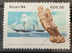 C 1374 Selo Centenario Museu Naval e Oceonagrafico Navio Marinha 1984 Circulado 6