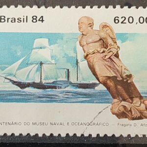 C 1374 Selo Centenario Museu Naval e Oceonagrafico Navio Marinha 1984 Circulado 6