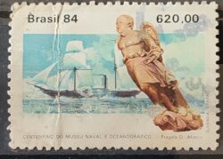 C 1374 Selo Centenario Museu Naval e Oceonagrafico Navio Marinha 1984 Circulado 7