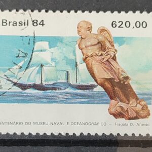 C 1374 Selo Centenario Museu Naval e Oceonagrafico Navio Marinha 1984 Circulado 8