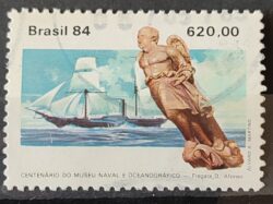 C 1374 Selo Centenario Museu Naval e Oceonagrafico Navio Marinha 1984 Circulado 9