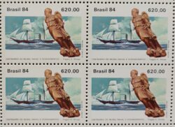 C 1374 Selo Centenario Museu Naval e Oceonagrafico Navio Marinha 1984 Quadra