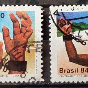 C 1375 Selo Centenario dos Abolicionistas Ceara Jangada Amazonas Escravidao Direito 1984 Serie Completa Circulado 1