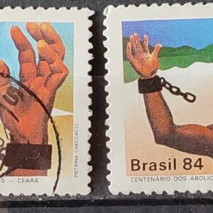 C 1375 Selo Centenario dos Abolicionistas Ceara Jangada Amazonas Escravidao Direito 1984 Serie Completa Circulado 10