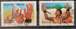 C 1375 Selo Centenario dos Abolicionistas Ceara Jangada Amazonas Escravidao Direito 1984 Serie Completa Circulado 11