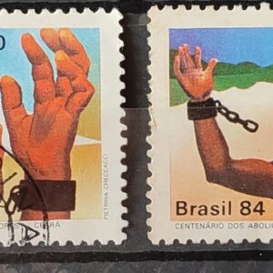 C 1375 Selo Centenario dos Abolicionistas Ceara Jangada Amazonas Escravidao Direito 1984 Serie Completa Circulado 11