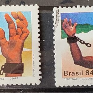 C 1375 Selo Centenario dos Abolicionistas Ceara Jangada Amazonas Escravidao Direito 1984 Serie Completa Circulado 12