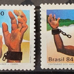 C 1375 Selo Centenario dos Abolicionistas Ceara Jangada Amazonas Escravidao Direito 1984 Serie Completa Circulado 14