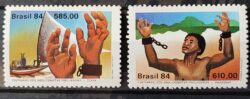 C 1375 Selo Centenario dos Abolicionistas Ceara Jangada Amazonas Escravidao Direito 1984 Serie Completa Circulado 15