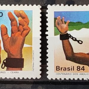 C 1375 Selo Centenario dos Abolicionistas Ceara Jangada Amazonas Escravidao Direito 1984 Serie Completa Circulado 15