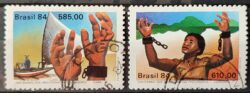 C 1375 Selo Centenario dos Abolicionistas Ceara Jangada Amazonas Escravidao Direito 1984 Serie Completa Circulado 16