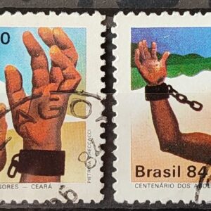 C 1375 Selo Centenario dos Abolicionistas Ceara Jangada Amazonas Escravidao Direito 1984 Serie Completa Circulado 16