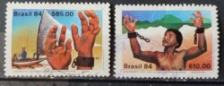 C 1375 Selo Centenario dos Abolicionistas Ceara Jangada Amazonas Escravidao Direito 1984 Serie Completa Circulado 3