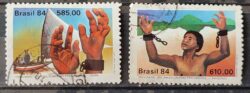 C 1375 Selo Centenario dos Abolicionistas Ceara Jangada Amazonas Escravidao Direito 1984 Serie Completa Circulado 4