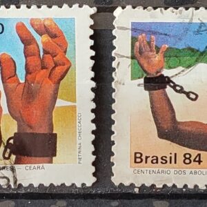 C 1375 Selo Centenario dos Abolicionistas Ceara Jangada Amazonas Escravidao Direito 1984 Serie Completa Circulado 4