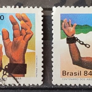C 1375 Selo Centenario dos Abolicionistas Ceara Jangada Amazonas Escravidao Direito 1984 Serie Completa Circulado 5