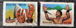 C 1375 Selo Centenario dos Abolicionistas Ceara Jangada Amazonas Escravidao Direito 1984 Serie Completa Circulado 6