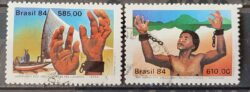 C 1375 Selo Centenario dos Abolicionistas Ceara Jangada Amazonas Escravidao Direito 1984 Serie Completa Circulado 7