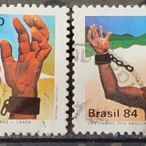 C 1375 Selo Centenario dos Abolicionistas Ceara Jangada Amazonas Escravidao Direito 1984 Serie Completa Circulado 7