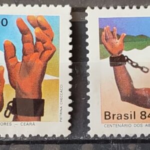 C 1375 Selo Centenario dos Abolicionistas Ceara Jangada Amazonas Escravidao Direito 1984 Serie Completa Circulado 8