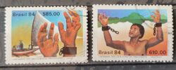 C 1375 Selo Centenario dos Abolicionistas Ceara Jangada Amazonas Escravidao Direito 1984 Serie Completa Circulado 9