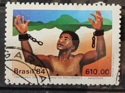 C 1376 Selo Centenario dos Abolicionistas Amazonas Escravidao Direito 1984 Circulado 1
