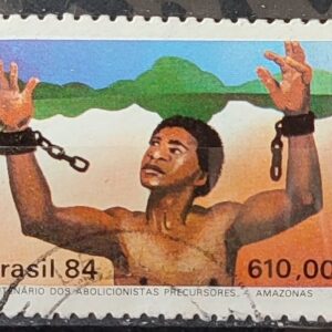 C 1376 Selo Centenario dos Abolicionistas Amazonas Escravidao Direito 1984 Circulado 4