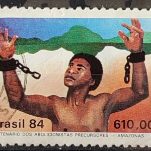 C 1376 Selo Centenario dos Abolicionistas Amazonas Escravidao Direito 1984 Circulado 5
