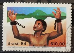 C 1376 Selo Centenario dos Abolicionistas Amazonas Escravidao Direito 1984 Circulado 6