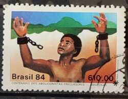 C 1376 Selo Centenario dos Abolicionistas Amazonas Escravidao Direito 1984 Circulado 7