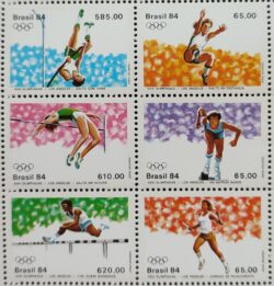 C 1378 Selo Olimpiadas de Los Angeles Estados Unidos Atletismo Esporte 1984 Serie Completa